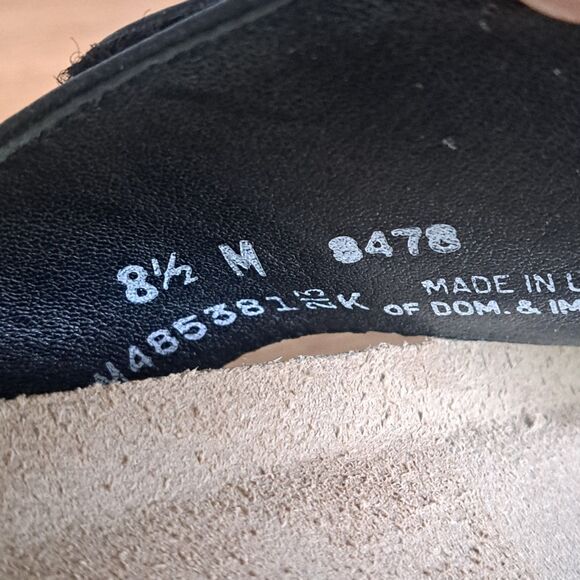 Munro Libra Women’s 8.5 Black Leather Strappy Slide Sandals Made in USA - Picture 9 of 10